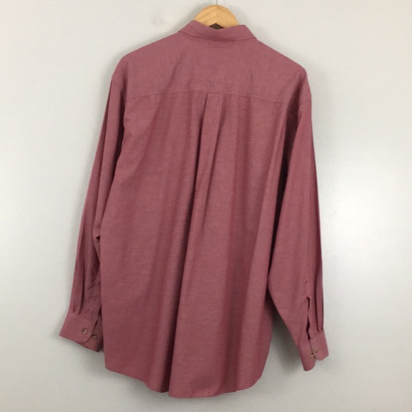 L.L. Bean Men’s Long Sleeve Button Down Dress Shirt Size Large Mauve Dusty Rose - Picture 5 of 7